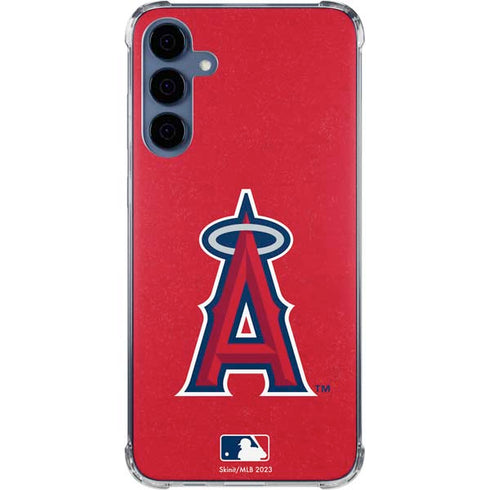 MLB Los Angeles Angels - Solid Distressed Galaxy A55 5G Clear Case