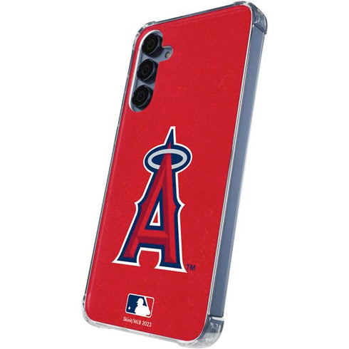 MLB Los Angeles Angels - Solid Distressed Galaxy A55 5G Clear Case