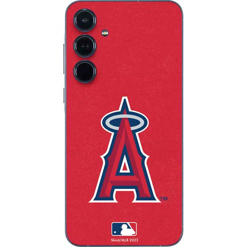 MLB Los Angeles Angels - Solid Distressed Galaxy A55 5G Skin