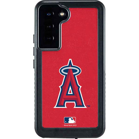 MLB Los Angeles Angels - Solid Distressed Galaxy S24 Plus Waterproof Case