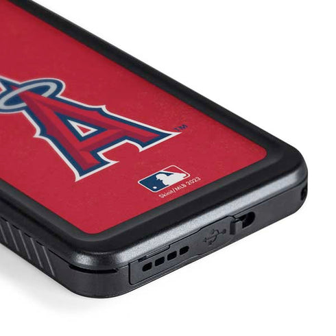 MLB Los Angeles Angels - Solid Distressed Galaxy S24 Plus Waterproof Case