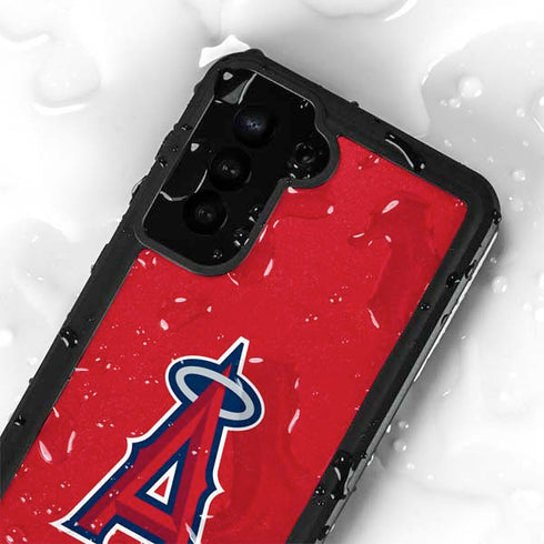 MLB Los Angeles Angels - Solid Distressed Galaxy S24 Plus Waterproof Case