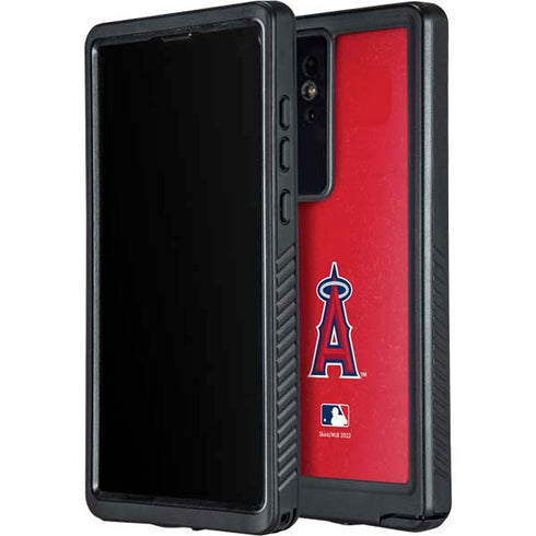 MLB Los Angeles Angels - Solid Distressed Galaxy S24 Ultra Waterproof Case