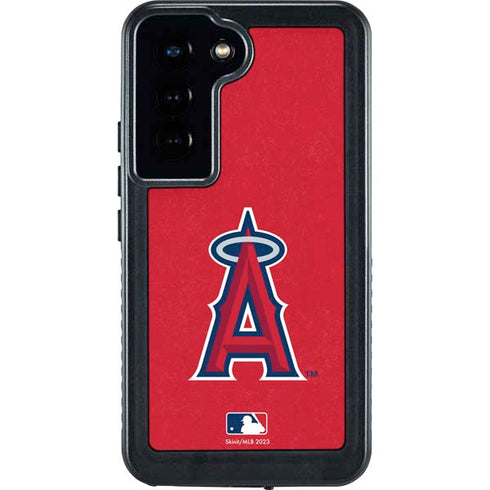 MLB Los Angeles Angels - Solid Distressed Galaxy S24 Waterproof Case
