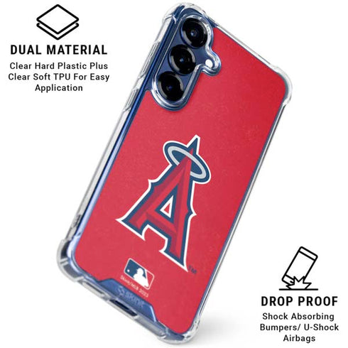 MLB Los Angeles Angels - Solid Distressed Galaxy S25 Plus Clear Case