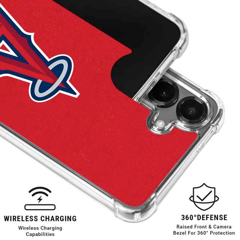 MLB Los Angeles Angels - Solid Distressed Galaxy S26 Plus Clear Case