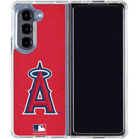 MLB Los Angeles Angels - Solid Distressed Galaxy Z Fold5 5G Clear Case