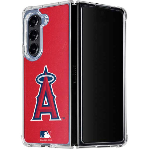 MLB Los Angeles Angels - Solid Distressed Galaxy Z Fold5 5G Clear Case