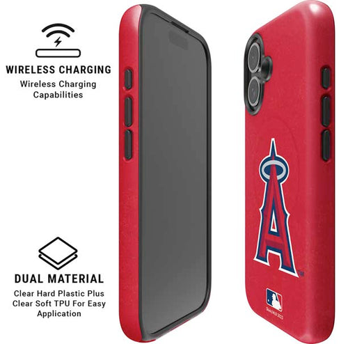 MLB Los Angeles Angels - Solid Distressed iPhone 16 Magsafe Impact Case