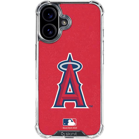 MLB Los Angeles Angels - Solid Distressed iPhone 16 Plus Clear Case