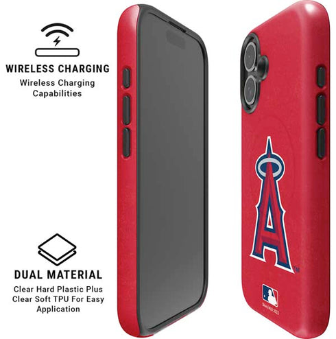 MLB Los Angeles Angels - Solid Distressed iPhone 16 Plus Magsafe Impact Case