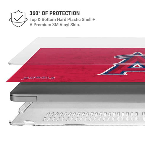 MLB Los Angeles Angels - Solid Distressed MacBook Pro 14in (2021-24) Case plus Skin