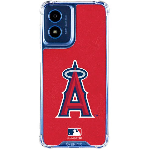 MLB Los Angeles Angels - Solid Distressed Moto G Play 4G (2024) Clear Case
