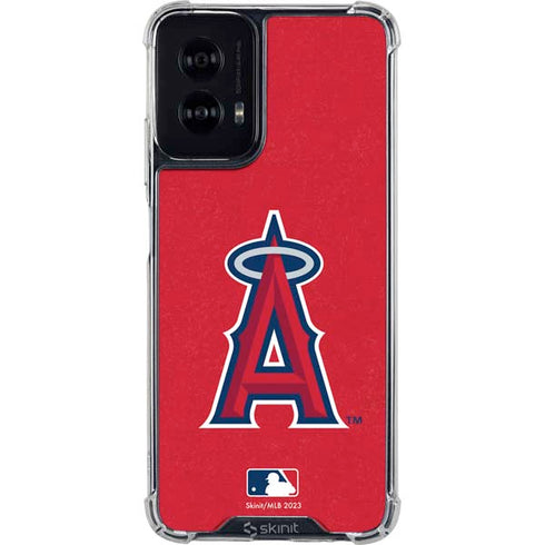 MLB Los Angeles Angels - Solid Distressed Moto G Power 5G (2024) Clear Case