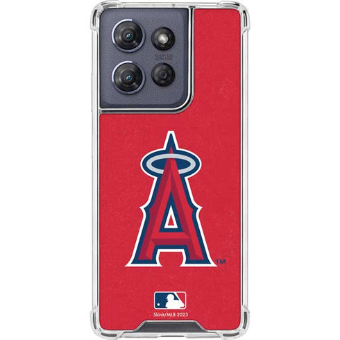 MLB Los Angeles Angels - Solid Distressed Moto G Power 5G (2025) Clear Case