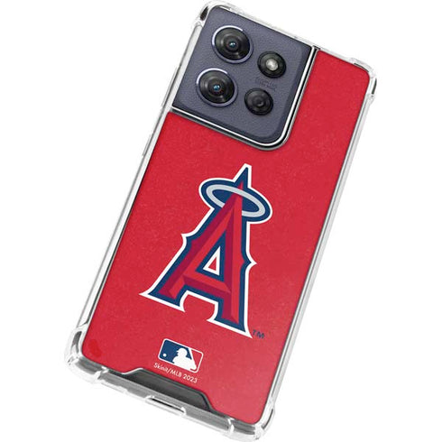 MLB Los Angeles Angels - Solid Distressed Moto G Power 5G (2025) Clear Case