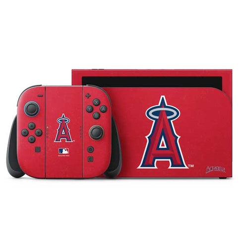 MLB Los Angeles Angels - Solid Distressed Nintendo Switch 2 (2025) with Joy-Con Skin