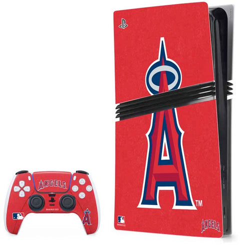 MLB Los Angeles Angels - Solid Distressed PlayStation PS5 Skins