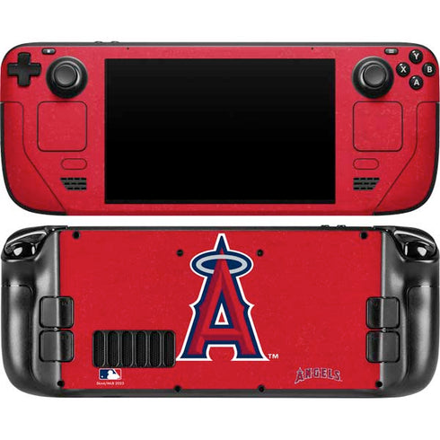 MLB Los Angeles Angels - Solid Distressed Steam Deck Handheld Gaming Computer OLED Skin