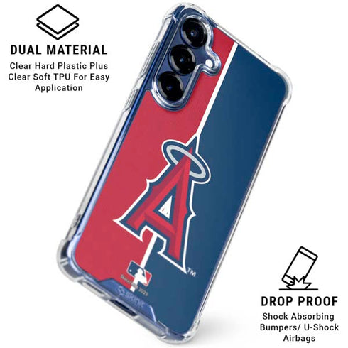 MLB Los Angeles Angels Split Galaxy S25 FE Clear Case