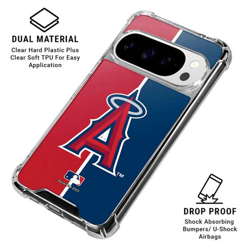 MLB Los Angeles Angels Split Google Pixel 10 Pro XL Clear Case