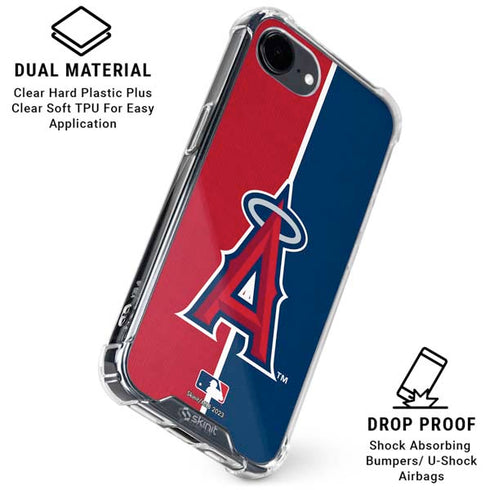 MLB Los Angeles Angels Split iPhone 16e Clear Case