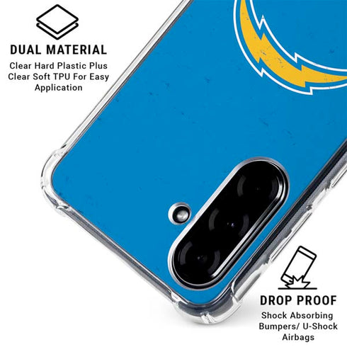 NFL Los Angeles Chargers - Alternate Distressed Galaxy A36 5G Clear Case