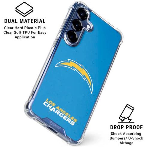 NFL Los Angeles Chargers - Alternate Distressed Galaxy S25 Clear Case
