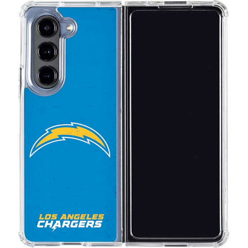 NFL Los Angeles Chargers - Alternate Distressed Galaxy Z Fold5 5G Clear Case