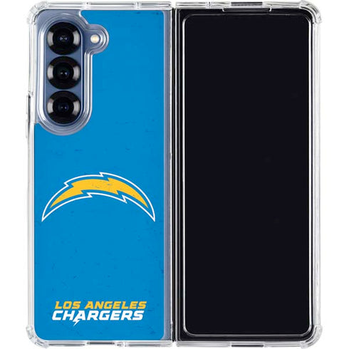NFL Los Angeles Chargers - Alternate Distressed Galaxy Z Fold7 Clear Case
