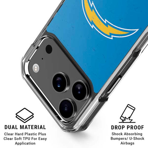 NFL Los Angeles Chargers - Alternate Distressed iPhone 17 Pro Clear Case