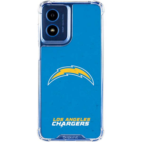 NFL Los Angeles Chargers - Alternate Distressed Moto G Play 4G (2024) Clear Case