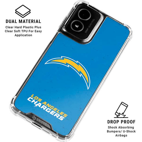 NFL Los Angeles Chargers - Alternate Distressed Moto G Power 5G (2024) Clear Case