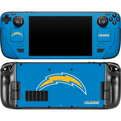 NFL Los Angeles Chargers - Alternate Distressed Steam Deck Handheld Gaming Computer OLED Skin