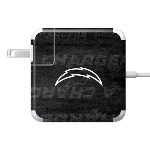 NFL Los Angeles Chargers Black & White 85W Power Adapter (15 and 17 inch MacBook Pro Charger) Skin