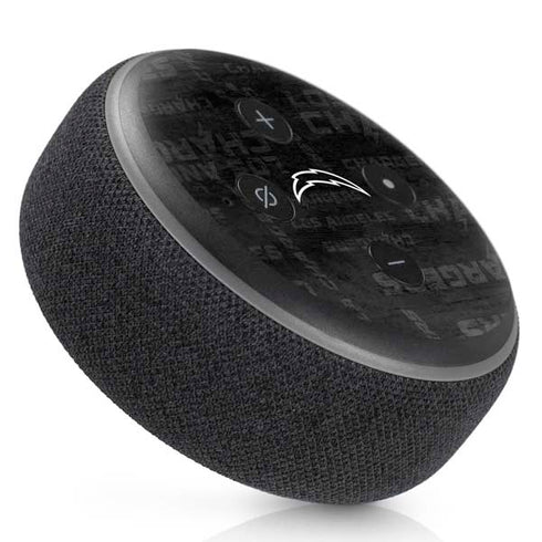 NFL Los Angeles Chargers Black & White Amazon Echo Dot Skin