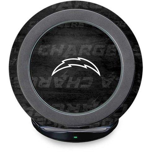 NFL Los Angeles Chargers Black & White Fast Charge Wireless Charging Stand Skin