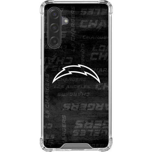 NFL Los Angeles Chargers Black & White Galaxy A17 Clear Case