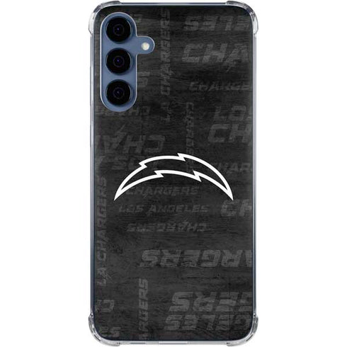 NFL Los Angeles Chargers Black & White Galaxy A35 5G Clear Case