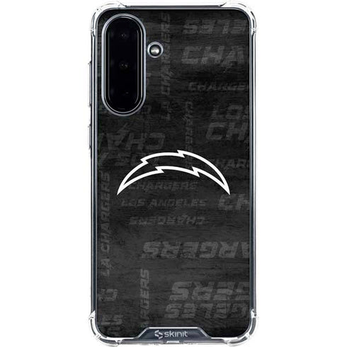 NFL Los Angeles Chargers Black & White Galaxy A36 5G Clear Case
