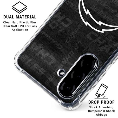 NFL Los Angeles Chargers Black & White Galaxy A36 5G Clear Case