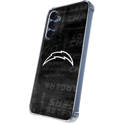 NFL Los Angeles Chargers Black & White Galaxy A55 5G Clear Case