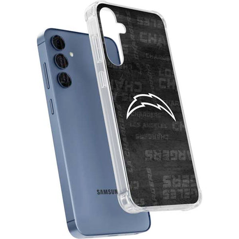 NFL Los Angeles Chargers Black & White Galaxy A55 5G Clear Case