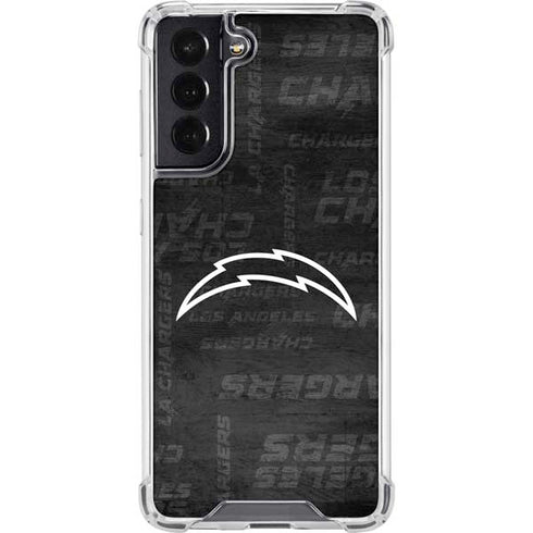 NFL Los Angeles Chargers Black & White Galaxy S22 Clear Case