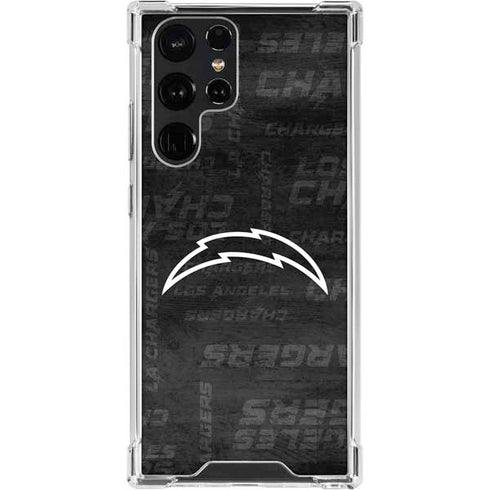 NFL Los Angeles Chargers Black & White Galaxy S23 Ultra Clear Case