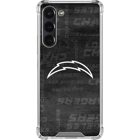 NFL Los Angeles Chargers Black & White Galaxy S24 FE Clear Case