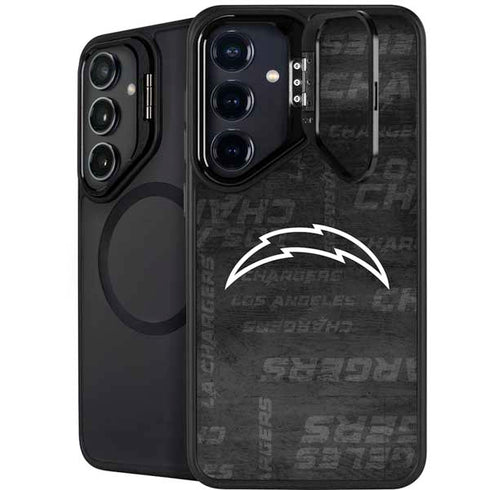 NFL Los Angeles Chargers Black & White Galaxy S25 Kickstand Case