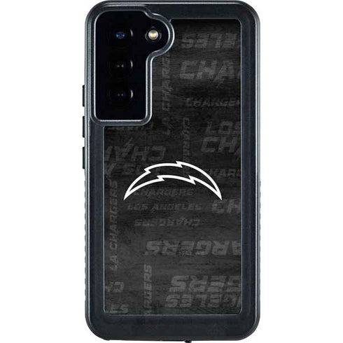 NFL Los Angeles Chargers Black & White Galaxy S24 Plus Waterproof Case