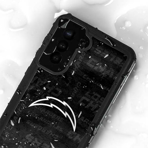 NFL Los Angeles Chargers Black & White Galaxy S24 Plus Waterproof Case