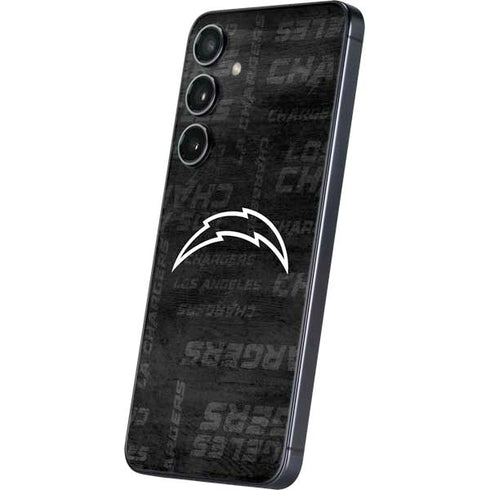 NFL Los Angeles Chargers Black & White Galaxy S25 Skin